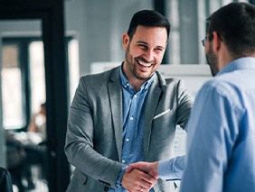 Two businessmen shaking hands