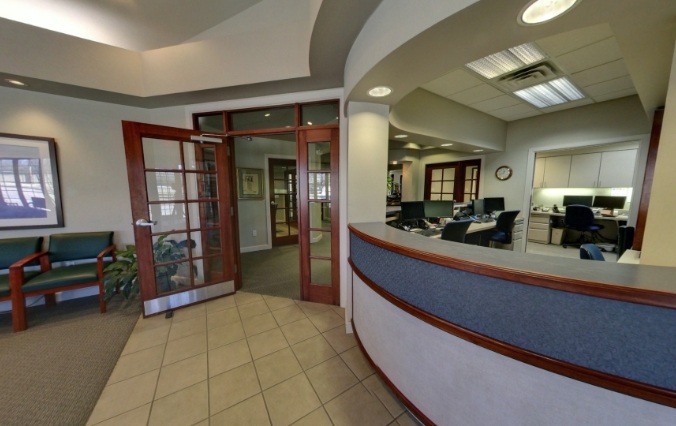 Dental office reception desk