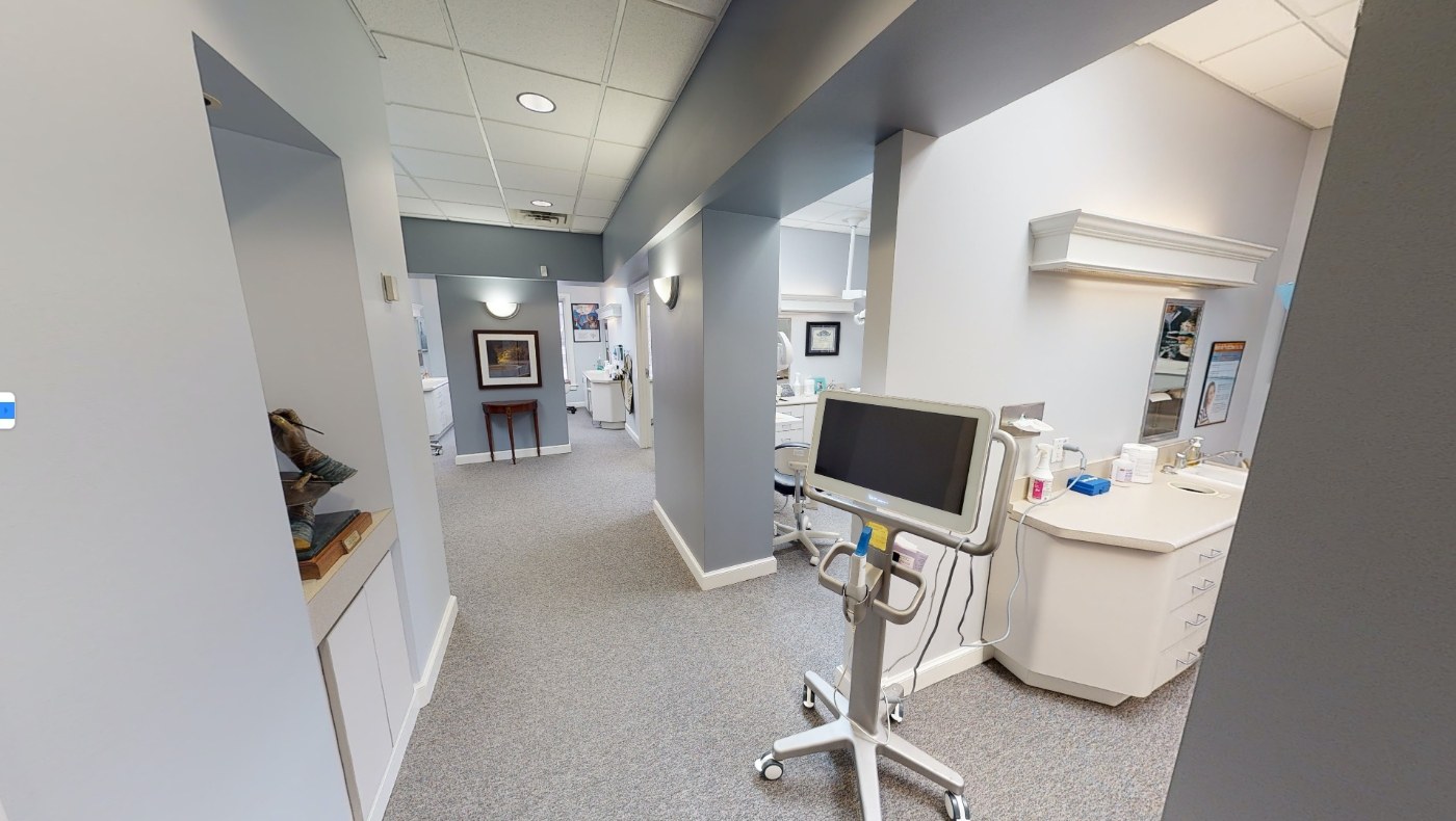 Hallway looking into the dental treatment rooms in Broken Arrow