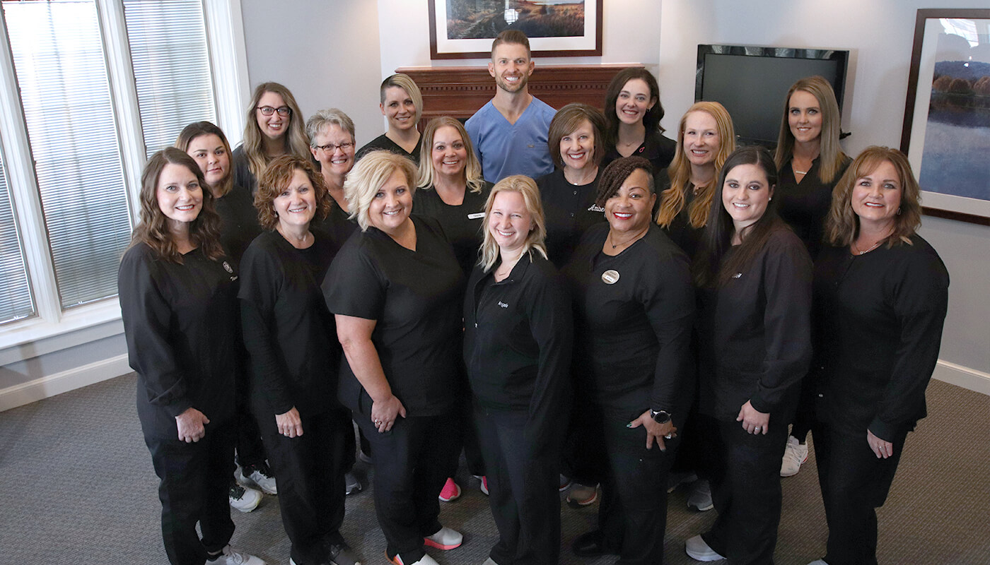 Berkshire Dental Group team smiling in Broken Arrow dental office