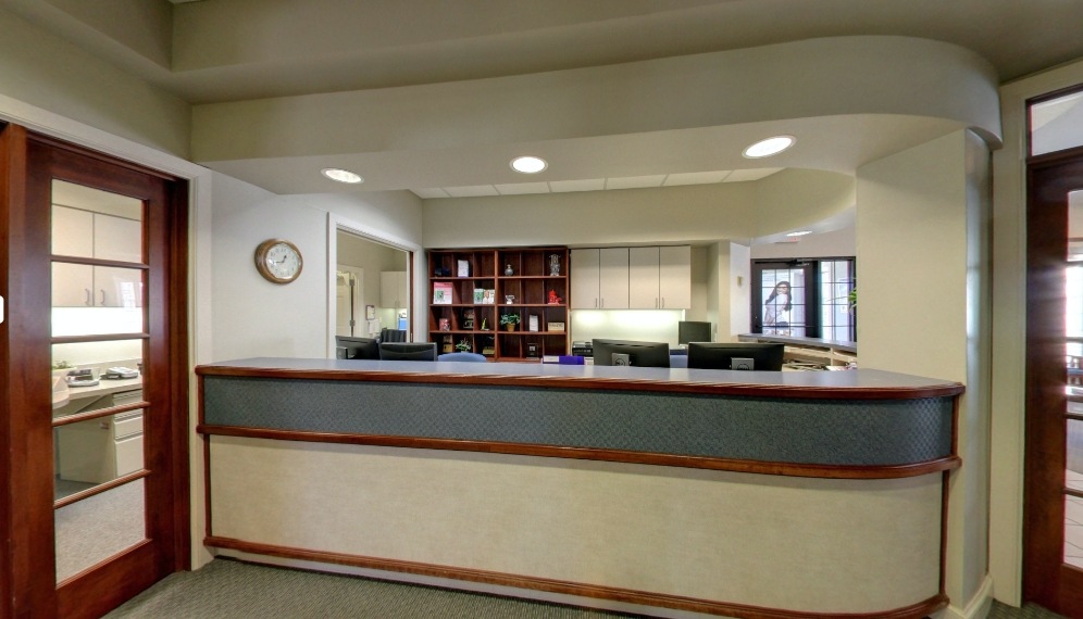 Dental office reception desk