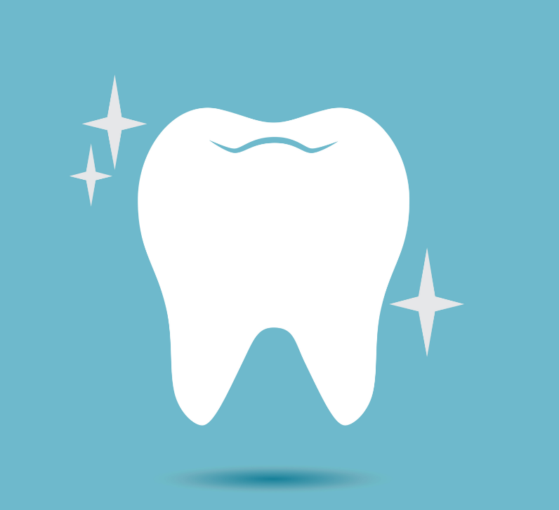 Illustration of a shiny cartoon tooth